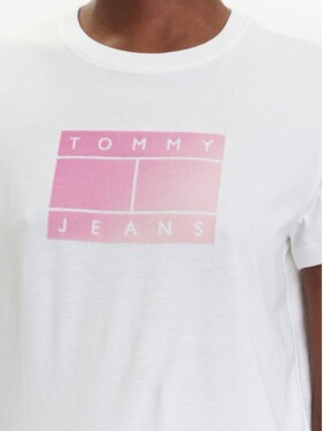 Tommy Jeans T-Shirt Gradient Flag DW0DW20905 Biały Regular Fit