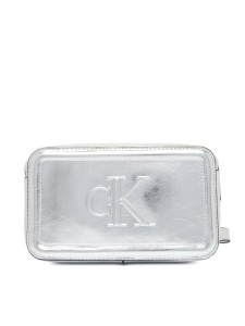 Calvin Klein Torebka Bold Ck Metallic Camera Bag LV04F3331G Srebrny