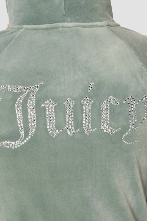 JUICY COUTURE Zielona damska bluza damska Madison Hoodie, Rozmiar M