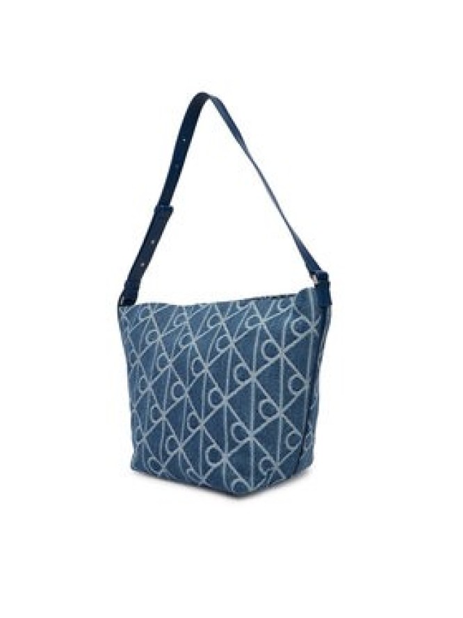 Calvin Klein Torebka Emblem Aop Denim Bucket LV04F3432G Niebieski