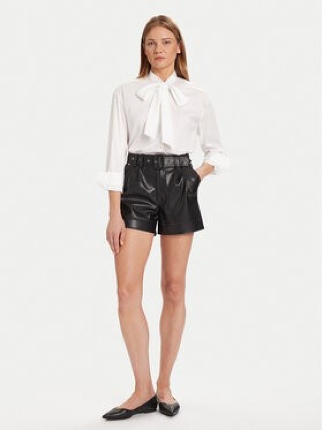 Morgan Szorty z imitacji skóry 242-SHOANE Czarny Slim Fit