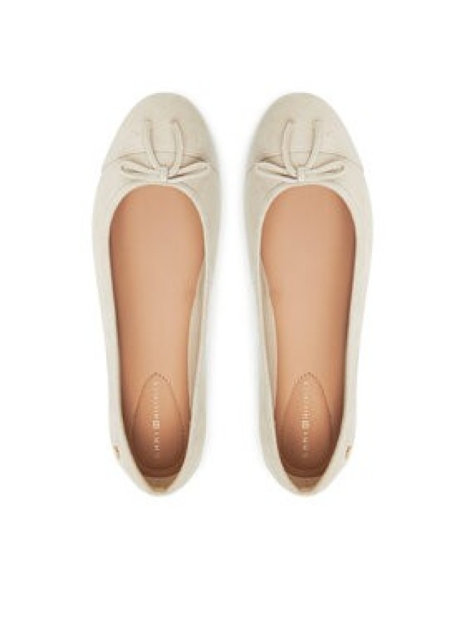 Tommy Hilfiger Baleriny Toe Cap Suede Ballerina FW0FW08909 Beżowy