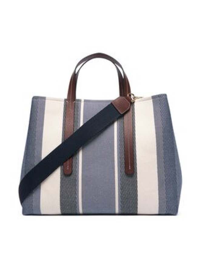 Tommy Hilfiger Torebka Th City Satchel Jacquard AW0AW18733 Niebieski