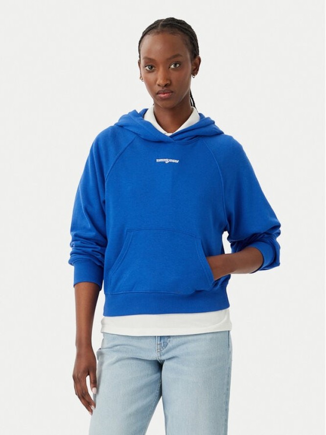 Tommy Jeans Bluza Script DW0DW22825 Niebieski Regular Fit