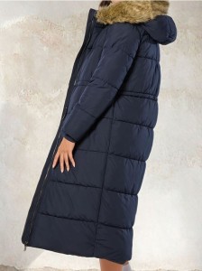 Płaszcz z kapturem - granatowy