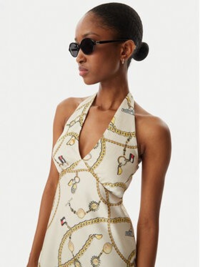 Tommy Jeans Sukienka letnia Chain Print DW0DW22346 Beżowy jasny Slim Fit