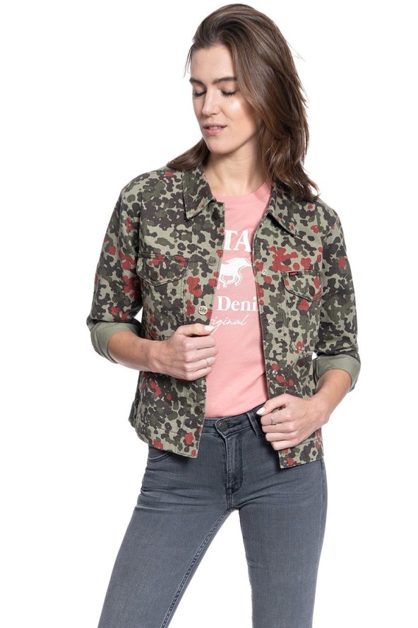 KURTKA JEANSOWA DAMSKA LEE MILITARY OVERSHIRT REGULAR L51BSBQY 112111517
