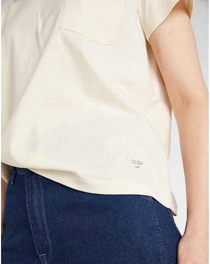 LEE SUSTAINABLE TEE DAMSKI T-SHIRT KOSZULKA ECRU MELE L42AEC48 112109291