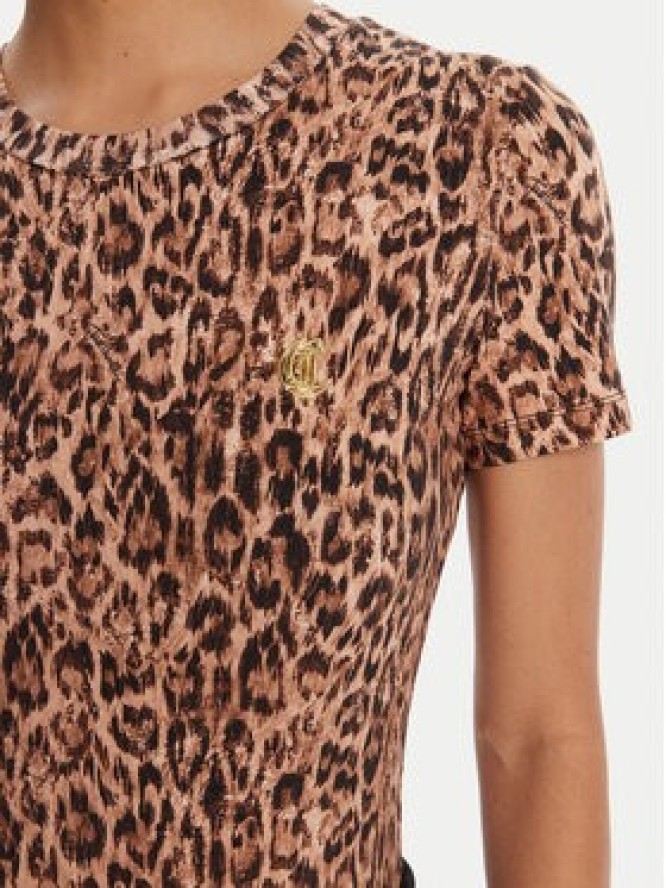 Just Cavalli T-Shirt 79PAHE07 CJ112 Brązowy Slim Fit