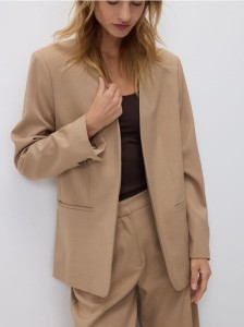 Gładka marynarka - beżowy