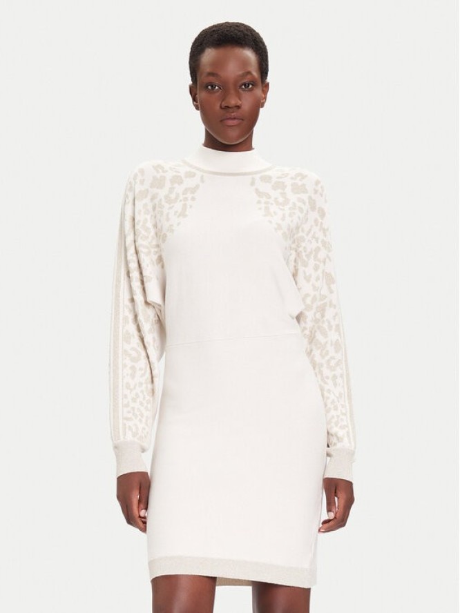 Liu Jo Sport Sukienka dzianinowa TF5176 MS49I Écru Regular Fit