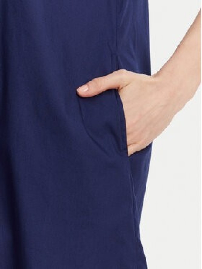 Selmark Sukienka koszulowa BM033 Granatowy Relaxed Fit