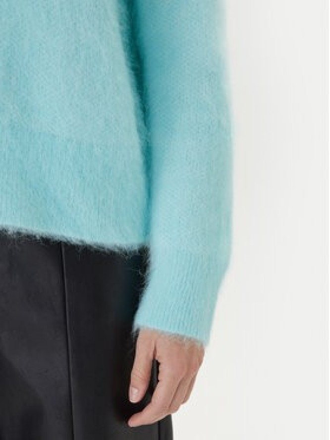 Calvin Klein Sweter LV044D359G Turkusowy Relaxed Fit