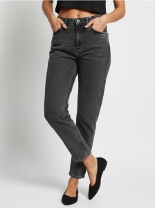 Jeansy mom fit - szary