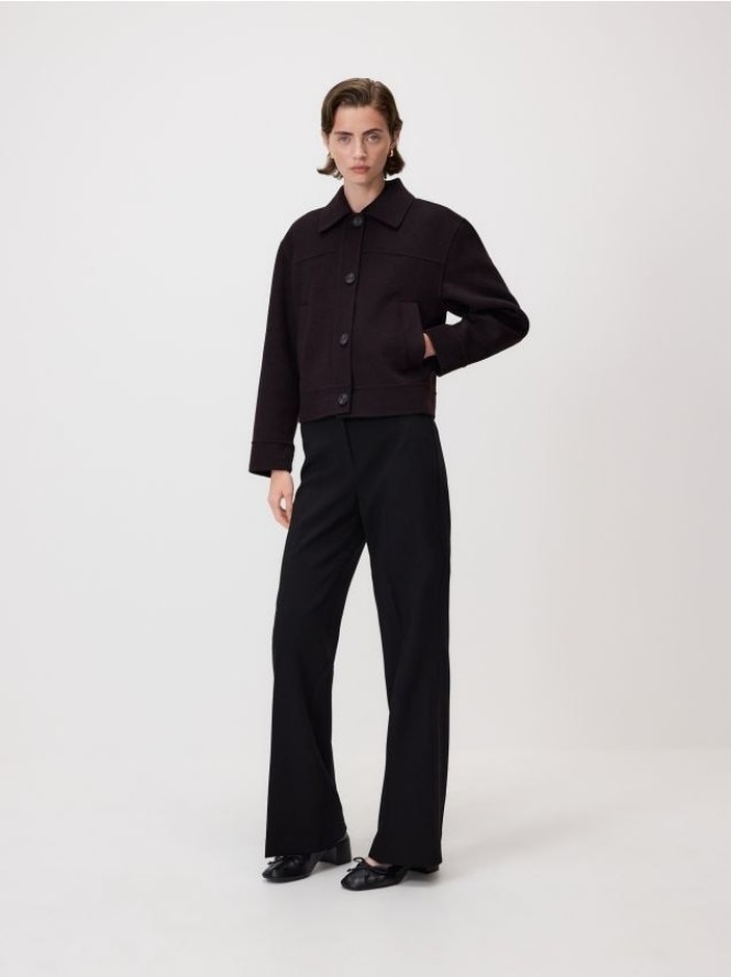 Kurtka z wełną - burgundowy