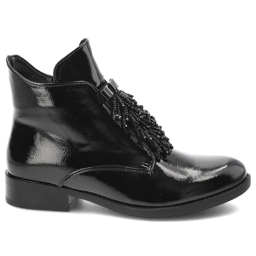 Czarne Botki S.Barski Modne Obuwie Damskie Zapinane Na Suwak