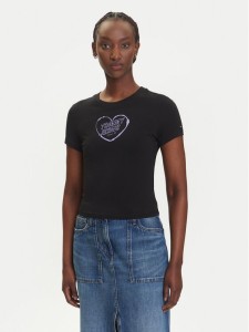 Tommy Jeans T-Shirt Heart DW0DW21390 Czarny Slim Fit
