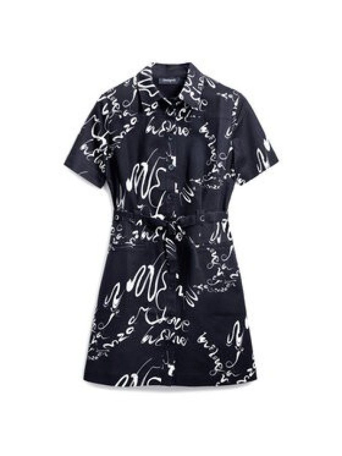 Desigual Sukienka koszulowa 25SWVW38 Czarny Regular Fit