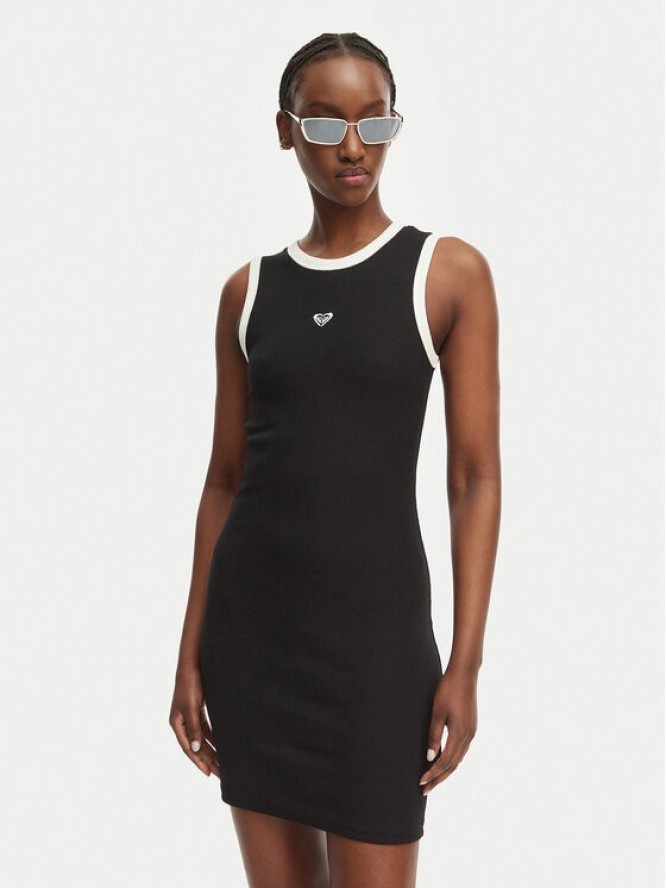 Roxy Sukienka codzienna Iconic Days ERJKD03547 Czarny Slim Fit