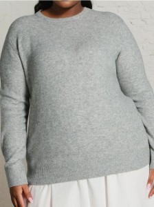 Sweter basic z domieszką wełny - szary