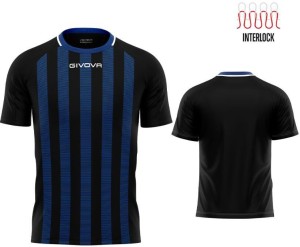 T-shirt sportowy Givova Rugby Czarno-królewski Niebieski