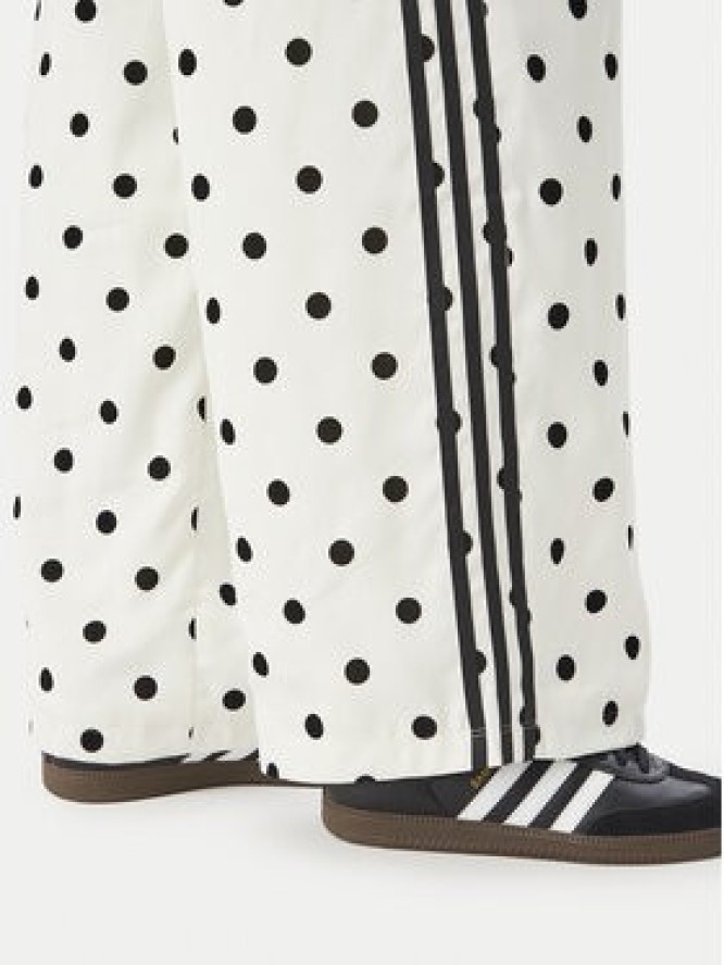 adidas Spodnie dresowe Satin Polka Dots Wide Leg Pant KV1168 Kremowy Relaxed Fit
