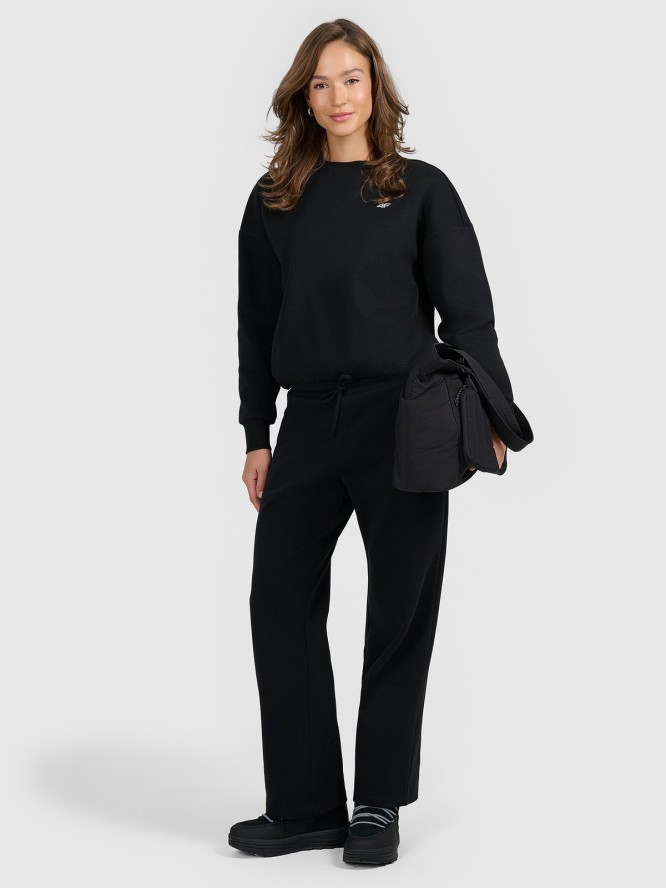 4F Bluza dresowa nierozpinana bez kaptura damska - czarna L