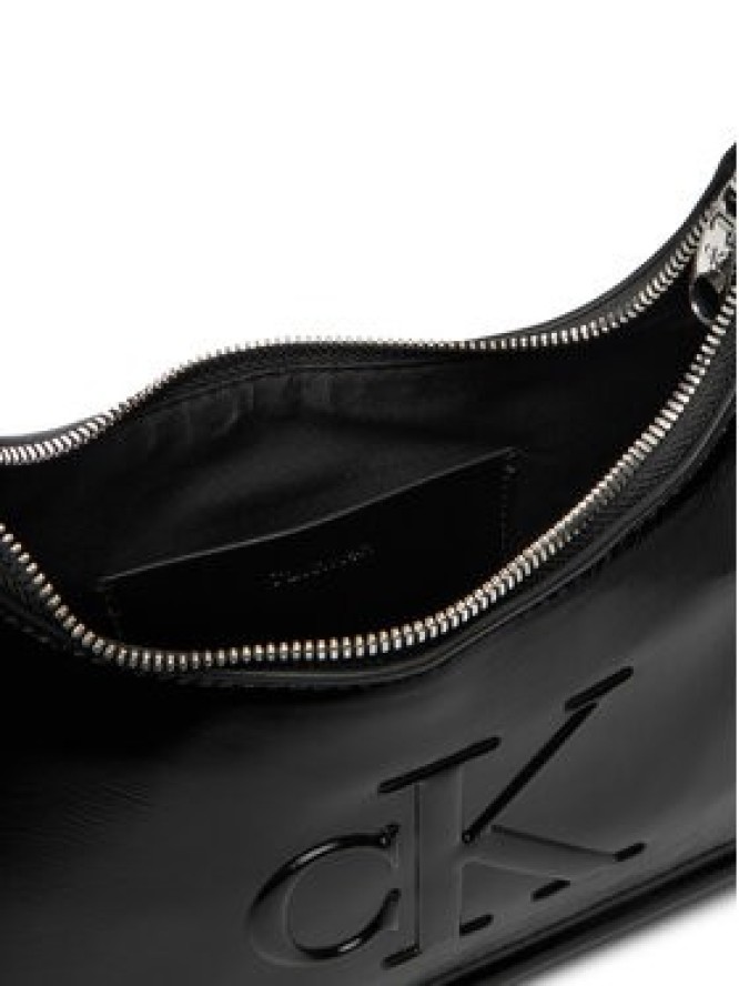 Calvin Klein Torebka Bold Ck Metallic Shoulder Bag LV04F3332G Czarny