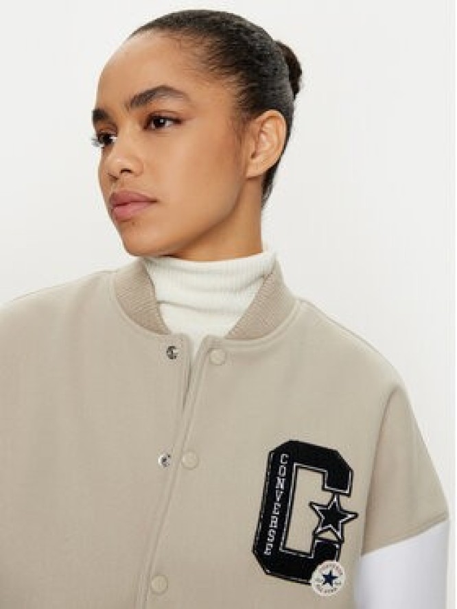 Converse Kurtka bomber Retro Varsity 10026772-A01 Beżowy Relaxed Fit