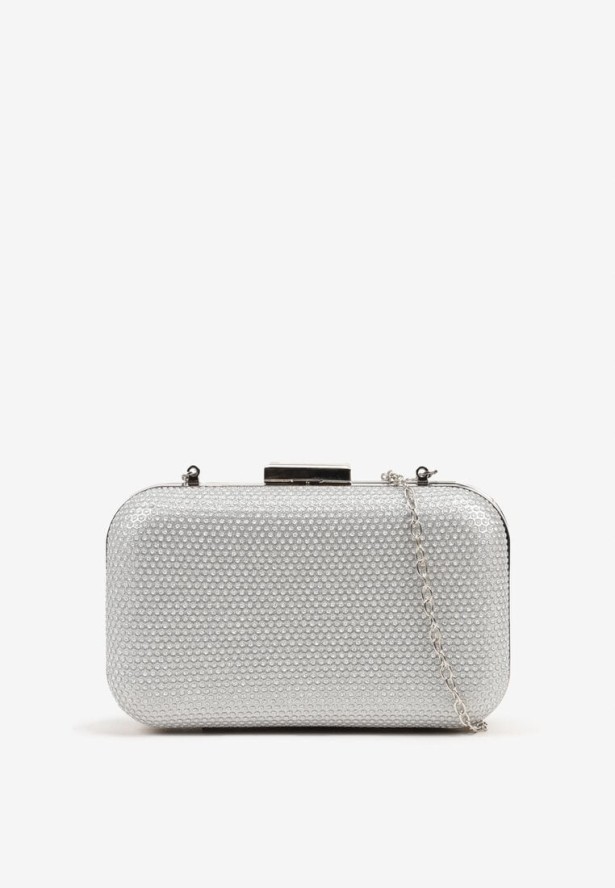 Srebrna Torebka Kopertówka Ozdobiona Brokatem Nerionea