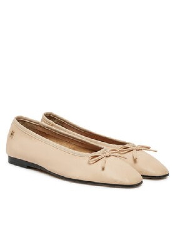 Tommy Hilfiger Baleriny Soft Leather Ballerina Bow FW0FW08355 Różowy