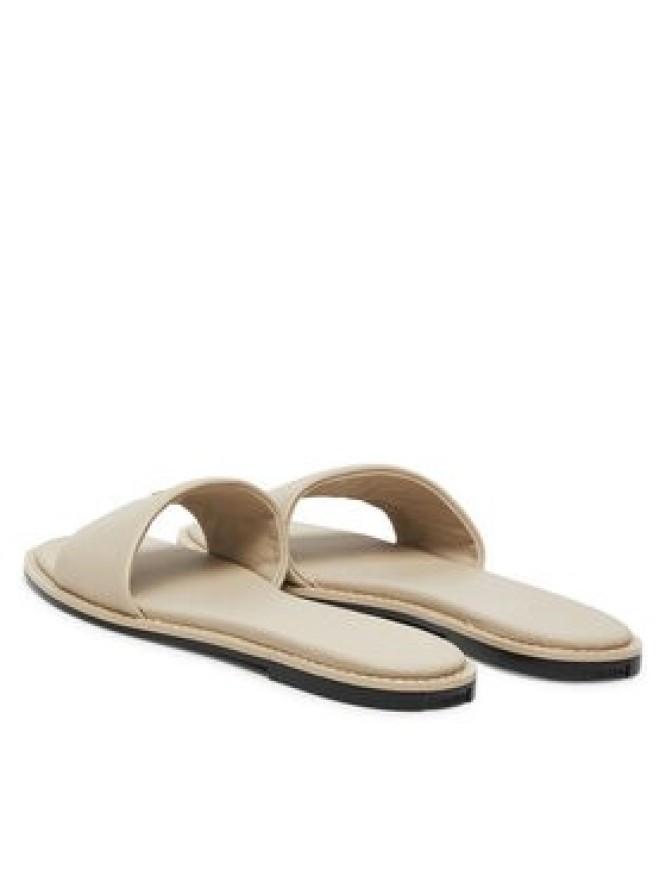 Calvin Klein Klapki Flat Sandal Square Hf Lth HW0HW02652 Beżowy