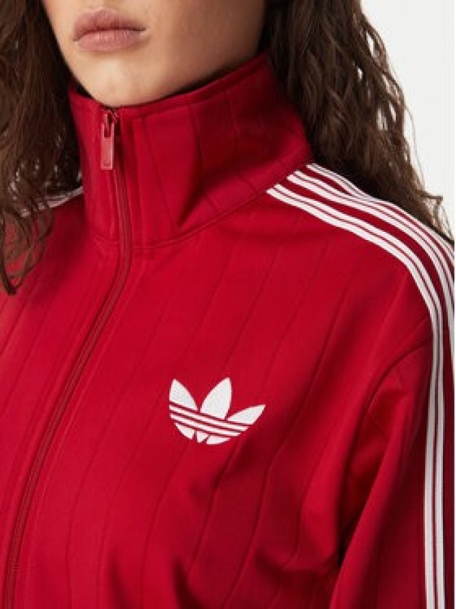 adidas Bluza Pinstripe Firebrid Loose Tracktop KS9984 Czerwony Regular Fit