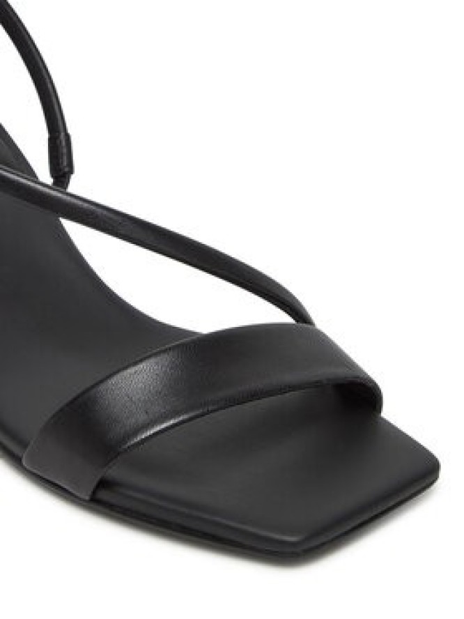 Calvin Klein Sandały Heel Sandal 50 Squared Lth HW0HW02534 Czarny