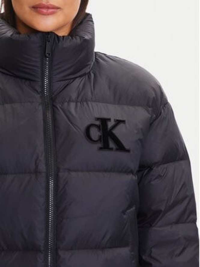 Calvin Klein Jeans Kurtka puchowa Graphic Logo LV047D503G Czarny Regular Fit