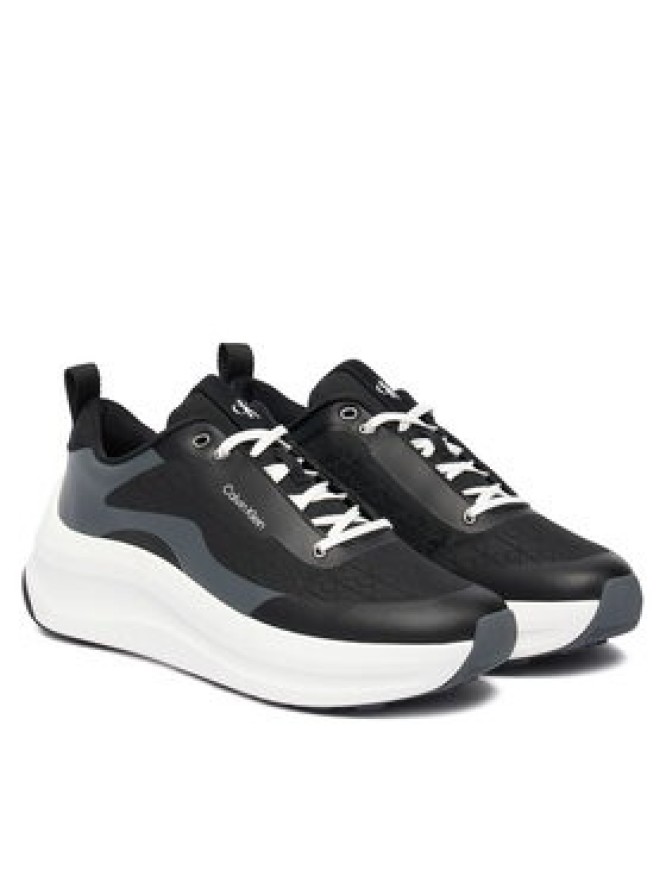 Calvin Klein Sneakersy Chunky Runner Laceup Mix Aop YW0YW02077 Czarny