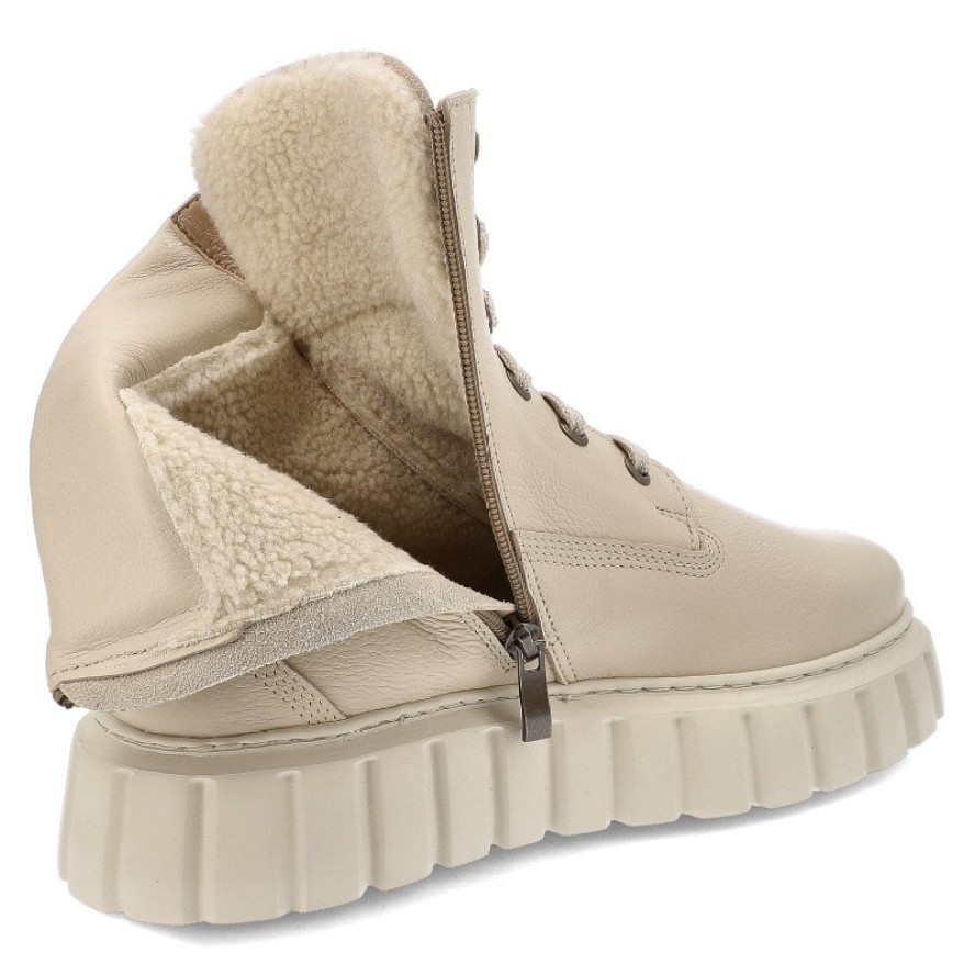 Beżowe Botki Armodo Modne Ocieplane Obuwie Damskie
