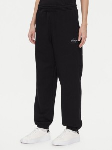 Calvin Klein Jeans Spodnie dresowe Monologo LV047B235G Czarny Regular Fit