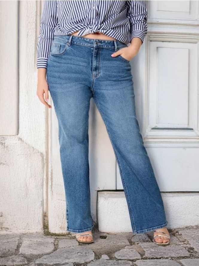 Jeansy bootcut PLUS SIZE - niebieski