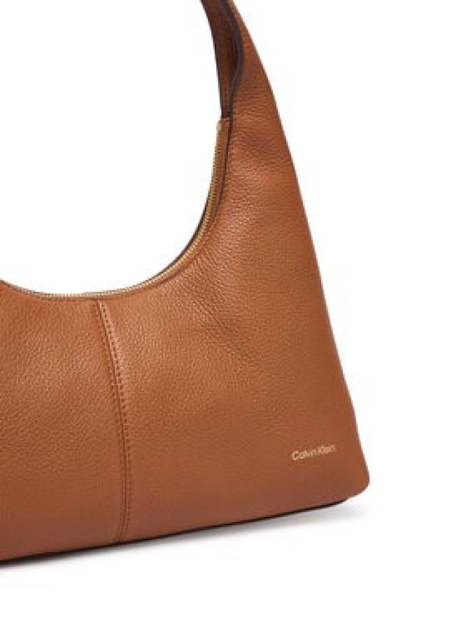 Calvin Klein Torebka Slouchy Leather Shoulder Bag LV04F3657G Brązowy jasny