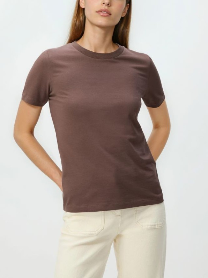T-shirt regular - brązowy