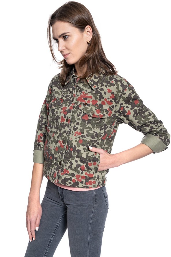 KURTKA JEANSOWA DAMSKA LEE MILITARY OVERSHIRT REGULAR L51BSBQY 112111517