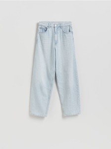 Jeansy barrel leg - niebieski