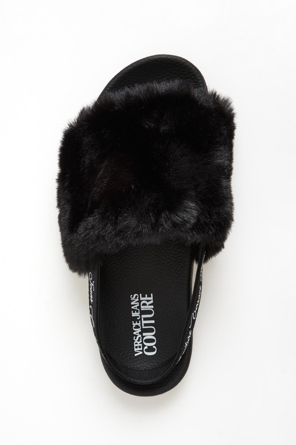 Klapki damskie z futerkiem VERSACE JEANS COUTURE