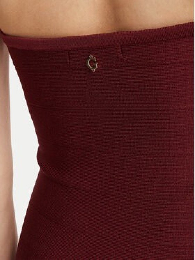 Guess Sukienka koktajlowa W6YK57 Z1044 Bordowy Slim Fit