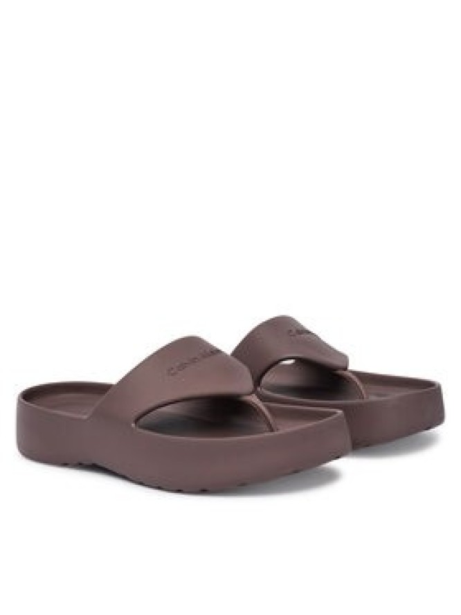 Calvin Klein Japonki One Piece Eva Flip Flop Thong HW0HW02957 Brązowy