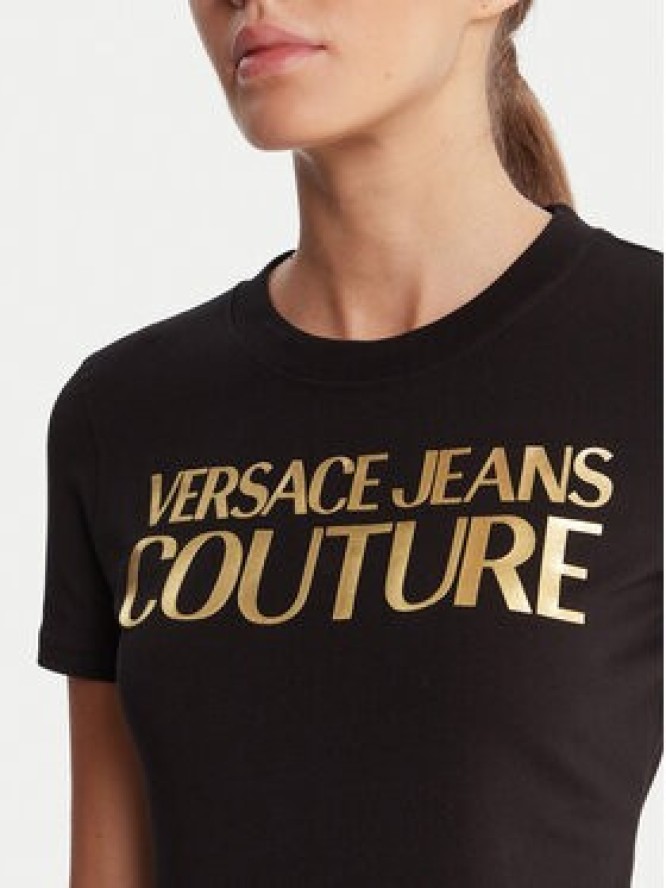 Versace Jeans Couture T-Shirt 79HAHT02 CJ03T Czarny Regular Fit