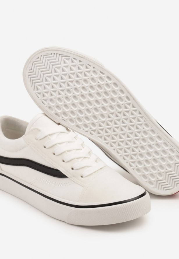 Biało-Czarne Tenisówki z Boczną Naszywką Simeris