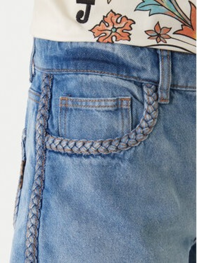 Just Cavalli Szorty jeansowe 80PAD5S5 CDWCD Granatowy Loose Fit