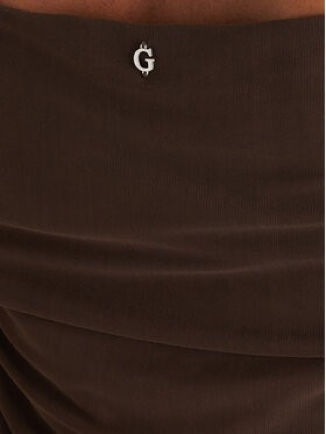 Guess Sukienka koktajlowa W5YK21 KCZC2 Brązowy Slim Fit